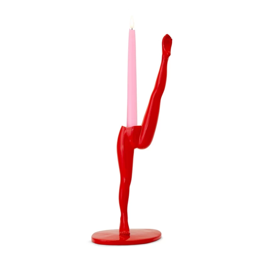 Anissa Kermiche Red Can Candlestick - Decorative Home Candle Holder