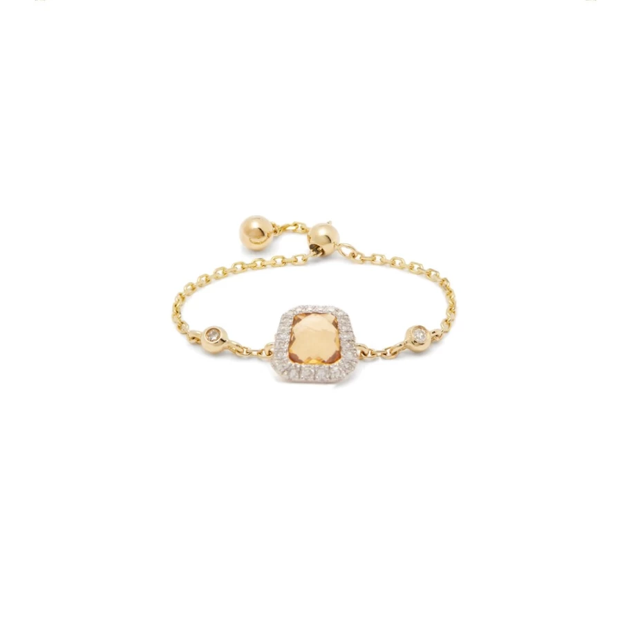 Anissa Kermiche Square Citrine Ring for Women - Elegant Gemstone Jewelry