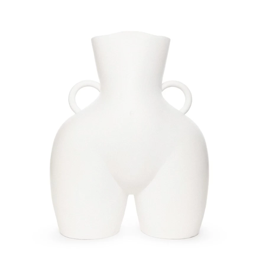 Anissa Kermiche Mama Love Handles Sculpture - Grainy White Ceramic Art Piece