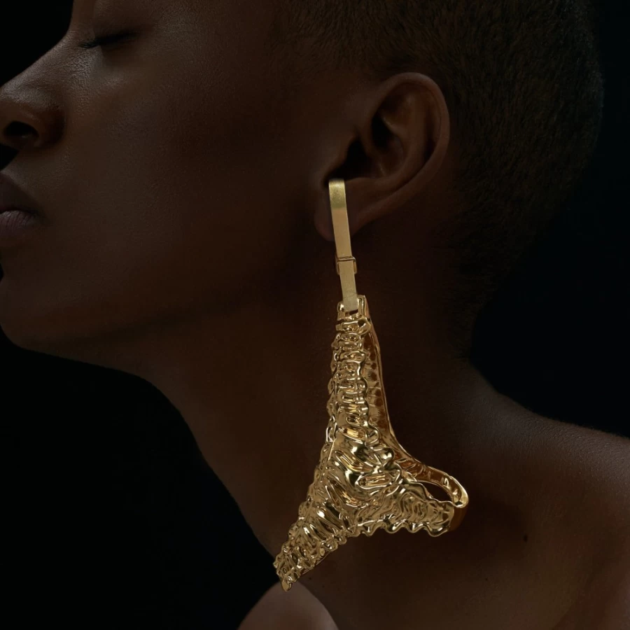 Anissa Kermiche Laundry Days Earrings for Women - Gold Hoop Earrings with Unique Design