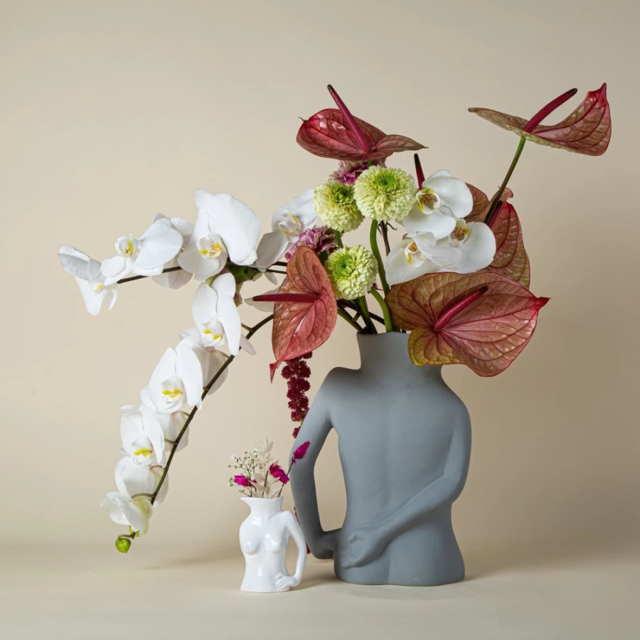 Anissa Kermiche White Mini Jugs Trio - Ceramic Decorative Jug Set