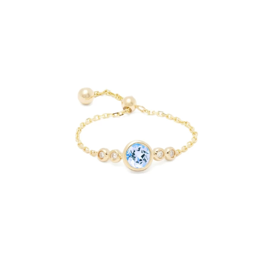 Anissa Kermiche Mini Light-Blue Topaz Ring for Women - Elegant Sterling Silver Jewelry