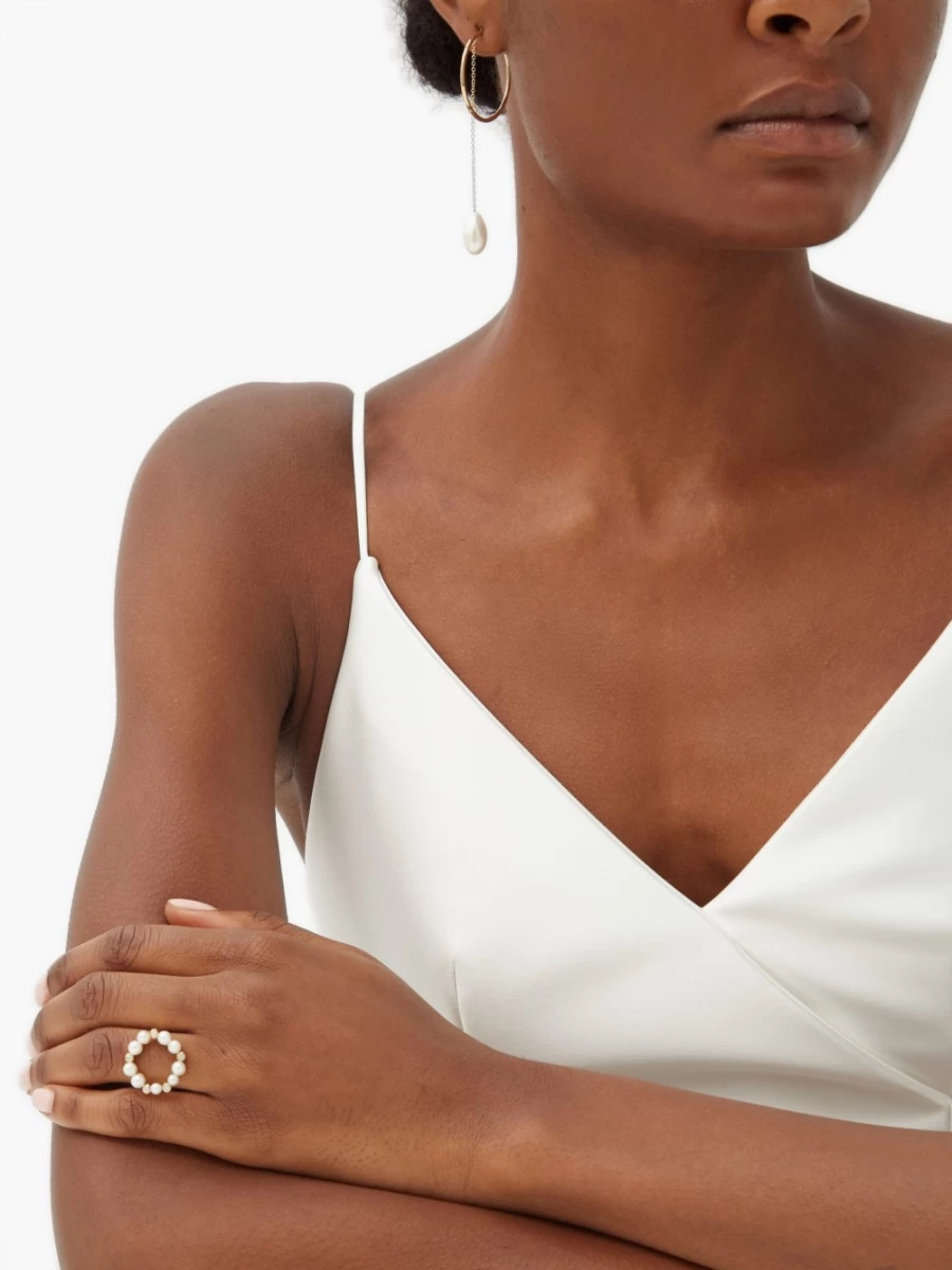 Anissa Kermiche Pearl Drop Earrings for Women - Elegant Dangle Earrings with Pearl Details